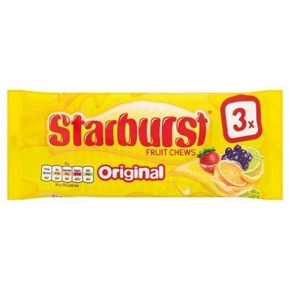 Picture of STARBURST FRUIT CHEWS ORIGINAL45g 3PK X 36