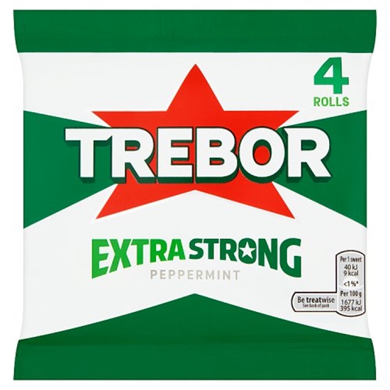 Picture of TREBOR EXTRA STRONG PEPPERMINTS **4 PACK** X 12