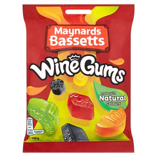 Picture of MAYNARDS BASSETTS WINE GUMS 165G BAG X 10