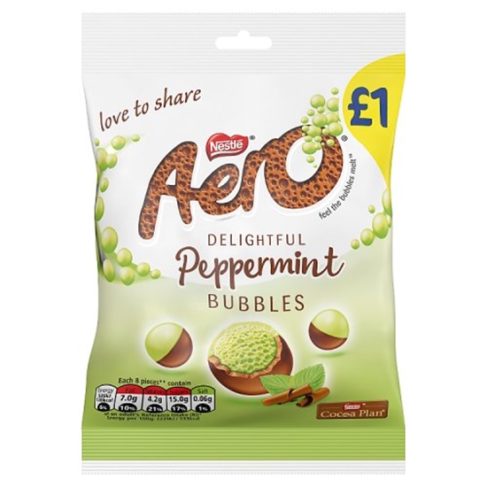 Picture of PM £1.65 AERO *PEPPERMINT* BUBBLES BAG 80G x 12 