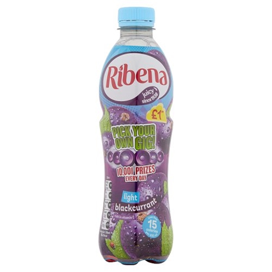 Picture of PM £1 RIBENA BLACKCURRANT **LIGHT** 500ML x 12