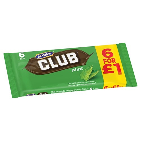 Picture of PM £1.49 MCVITIES CLUB MINT  6 PACK  X 12