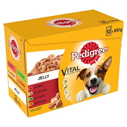 Picture of PEDIGREE POUCH MIXED SELECTION *JELLY* 100g x12 x4