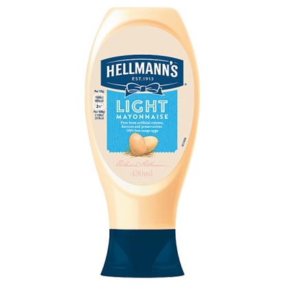 Picture of HELLMANNS LIGHT MAYO SQUEEZY 430ML x 8