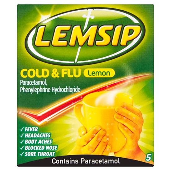 Picture of LEMSIP *COLD+FLU* LEMON SACHETS 5s x 6