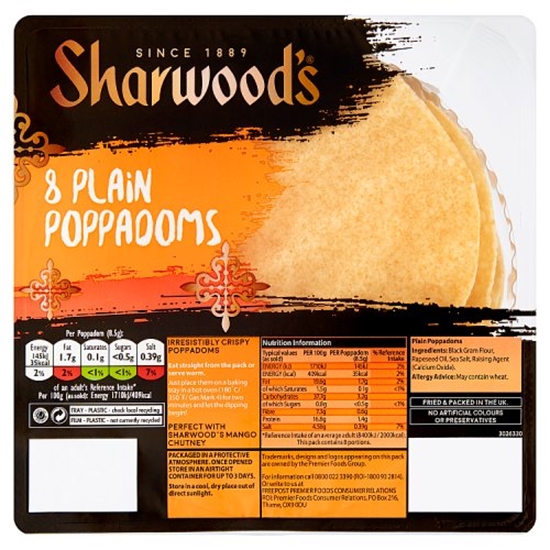 Picture of SHARWOODS POPPADUMS 8PK X 12