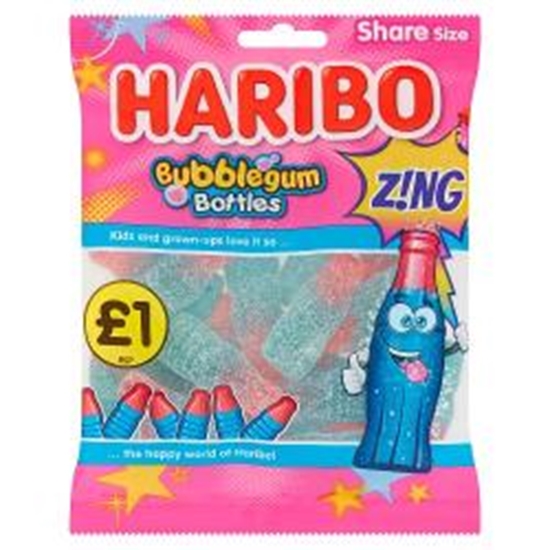 Picture of PM £1.25 HARIBO BUBBLEGUM ZING BTLS 160G+10% x12 