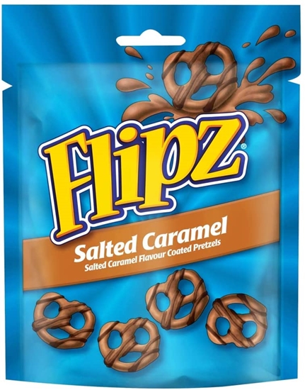 Picture of FLIPZ POUCHES SALTED CARAMEL PRETZELS 90G X 6