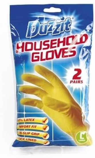 Picture of DUZZIT RUBBER GLOVES LARGE 2PK X 12