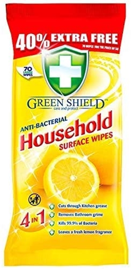 Picture of GREENSHIELDS ANTI-BAC HOUSEHOLD WIPES 70'S X 12