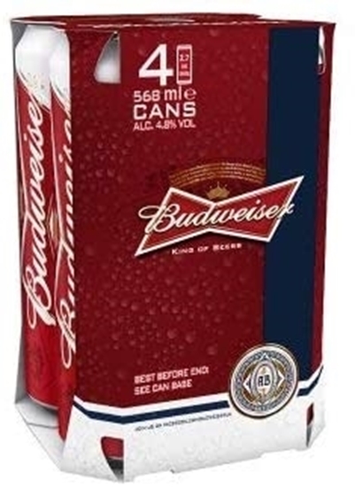 Picture of BUDWEISER PINT 568ml 4PK x 6