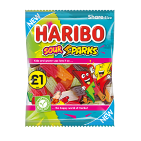 Picture of PM £1.25 HARIBO SOUR SPARKS 140g +10%  x 12 