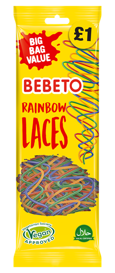 Picture of PM £1 BEBETO RAINBOW LACES 140g x12