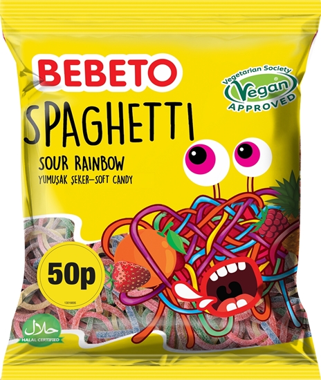 Picture of PM 50P BEBETO SOUR RAINBOW SPAGHETTI 70g x 20