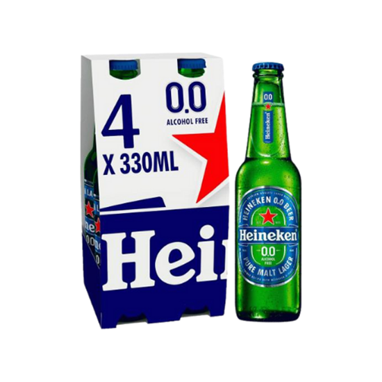 Picture of HEINEKEN 0% ALCOHOL FREE 4PK 330ML *BOTTLES* X 6 