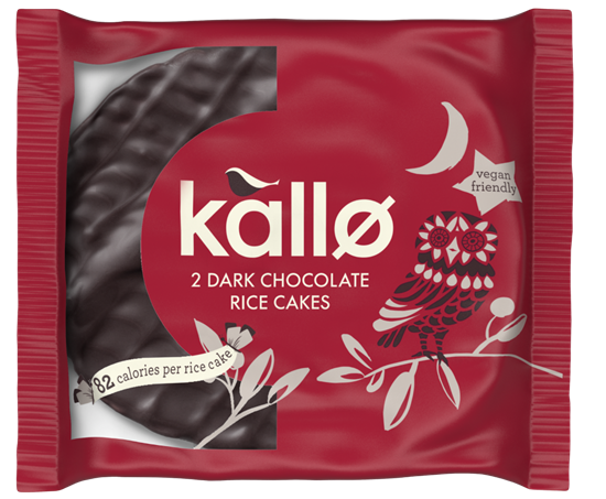 Picture of KALLO DARK CHOC TOPPED RICE CAKE VEGAN 2PK x 30