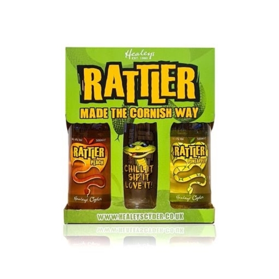 Picture of RATTLER GIFT PACK 1xPEACH 1xP/APPLE + GLASS x 4