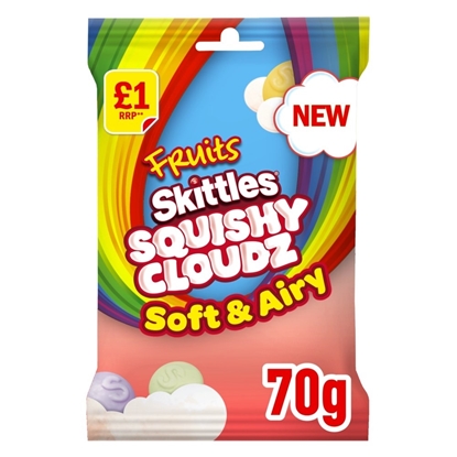 Picture of PM £1 SKITTLES TREAT FRUIT SQUISHY CLOUDS 70g x 14