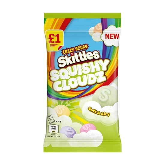 Picture of PM £1 SKITTLES TREAT SOURS SQUISHY CLOUDS 70g x 14