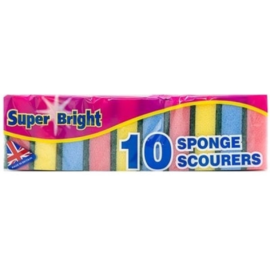 Picture of SUPABRIGHT SPONGE SCOURERS 10PK X 10