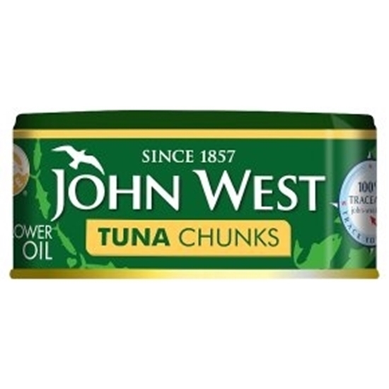 Picture of JOHN WEST TUNA CHUNKS IN SUNFLOWER OIL 145g x 12