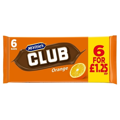 Picture of PM £1.25 MCVITIES CLUB ORANGE 6 PACK X 12