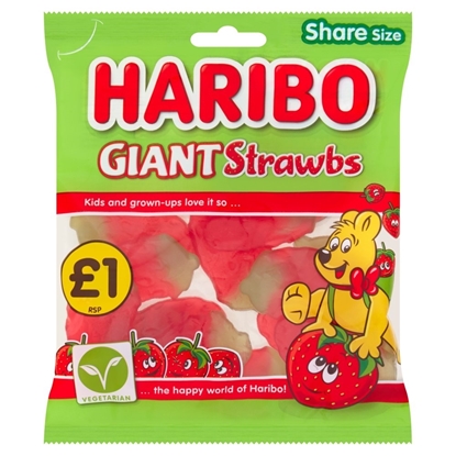 Picture of PM £1.25 HARIBO GIANT STRAWBS 140G + 10%  X 12 