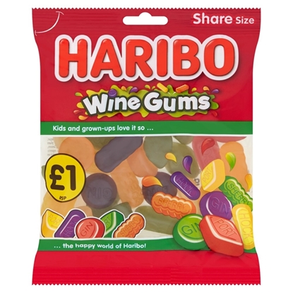 Picture of PM £1.25 HARIBO WINE GUMS 140G + 10%  X 12 