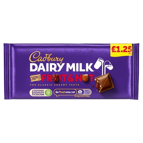 Picture of PM £1.50 CADBURY DAIRY MILK FRUIT & NUT 95G X 22 