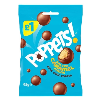 Picture of PM £1.35 POPPETS SALTED CARAMEL POUCH 95g x 10