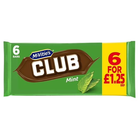 Picture of PM £1.25 MCVITIES CLUB MINT 6 PACK  X 12