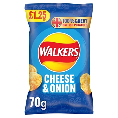 Picture of PM £1.35 WALKERS CHEESE & ONION 70G X 18