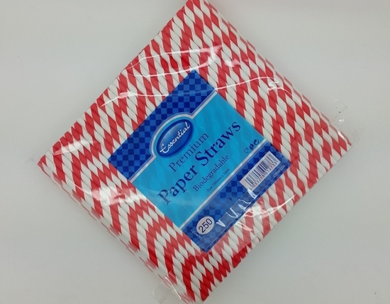 Picture of ECO PAPER STRAWS (STRIPED)  BOX 250 x 1