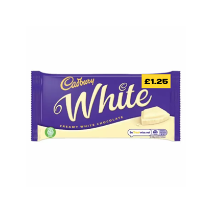 Picture of PM £1.50 CADBURY WHITE CHOC 90g x24