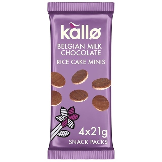 Picture of KALLO MINI MILK CHOC RICE CAKES 84g 4PK x 9