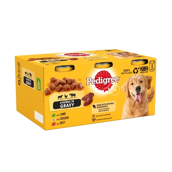 Picture of PEDIGREE DOG SELECTION IN GRAVY TINS  400g 6PK X 4