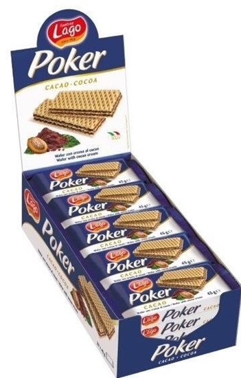 Picture of LAGO POKER CHOCOLATE WAFERS 20 X 45G