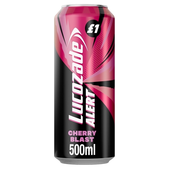 Picture of PM £1 LUCOZADE ALERT CHERRY CAN 500ml x 12