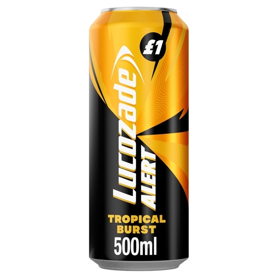 Picture of PM £1 LUCOZADE ALERT TROPICAL CAN 500ml x 12