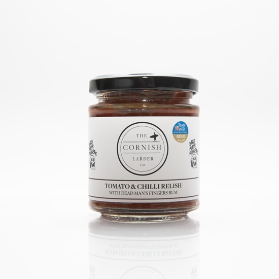 Picture of CORNISH LARDER TOM & CHILLI RELISH WITH RUM 200gx6