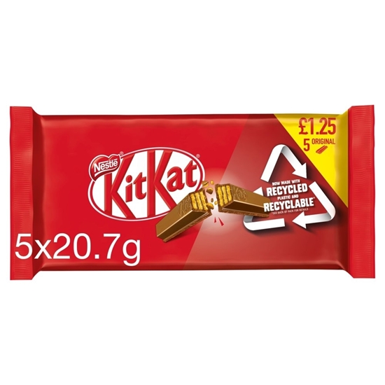 Picture of PM £1.25 KIT KAT 2 FINGER 5PK X 18  