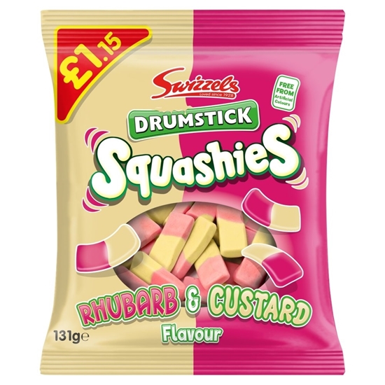 Picture of PM £1.15 SWIZZELS SQUASHIES RHUB & CUST 120g x12