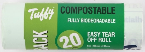 Picture of COMPOSTABLE TUFFY 7LTR CADDY SACKS  ROLL 20 x 25