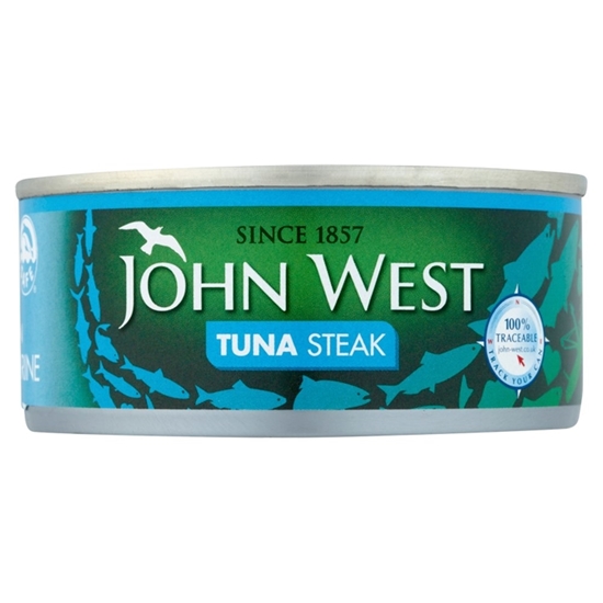 Picture of JOHN WEST TUNA STEAKS IN BRINE 160g x 12