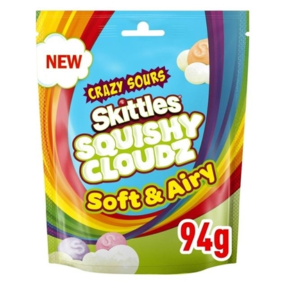 Picture of SKITTLES SQUISHY SOUR CLOUDS POUCH 94G X 18