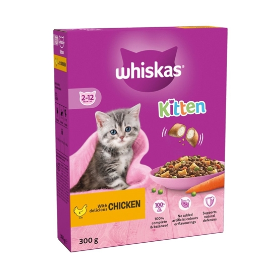 Picture of WHISKAS COMPLETE DRY *KITTEN* CHICKEN 300g x 6