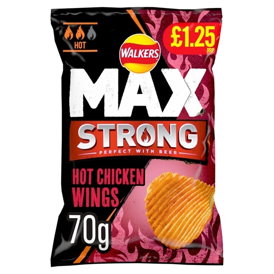 Picture of PM £1.25 WALKERS MAX STRONG HOT CHICK WINGS 70GX15