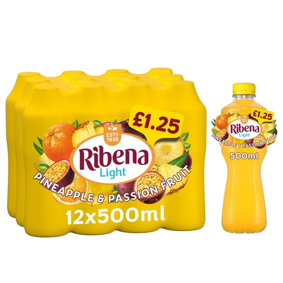 Picture of PM £1.25 RIBENA PINEAPPLE & PASSION 500ML x12