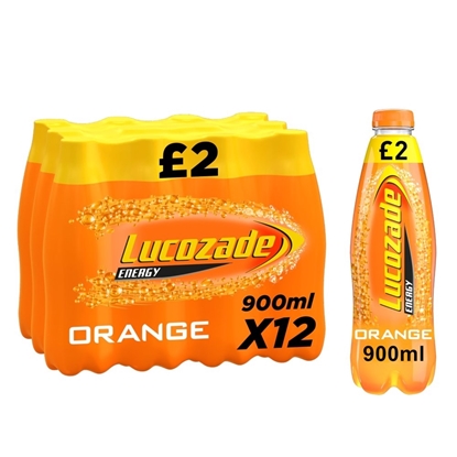 Picture of PM £2 LUCOZADE ENERGY ORANGE 900ml X 12