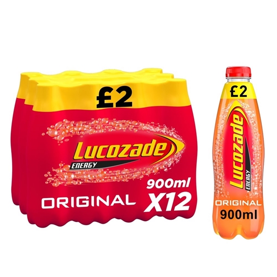 Picture of PM £2 LUCOZADE ENERGY ORIGINAL 900ml x 12